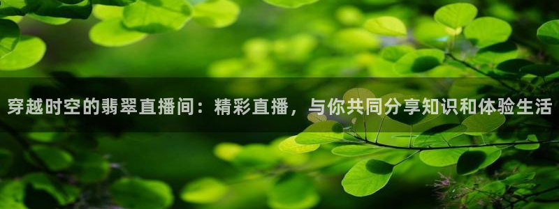 9255tv直播nba在线直播：穿越时空的翡翠直播间：精彩直播，与你共同分享知识和体验生活